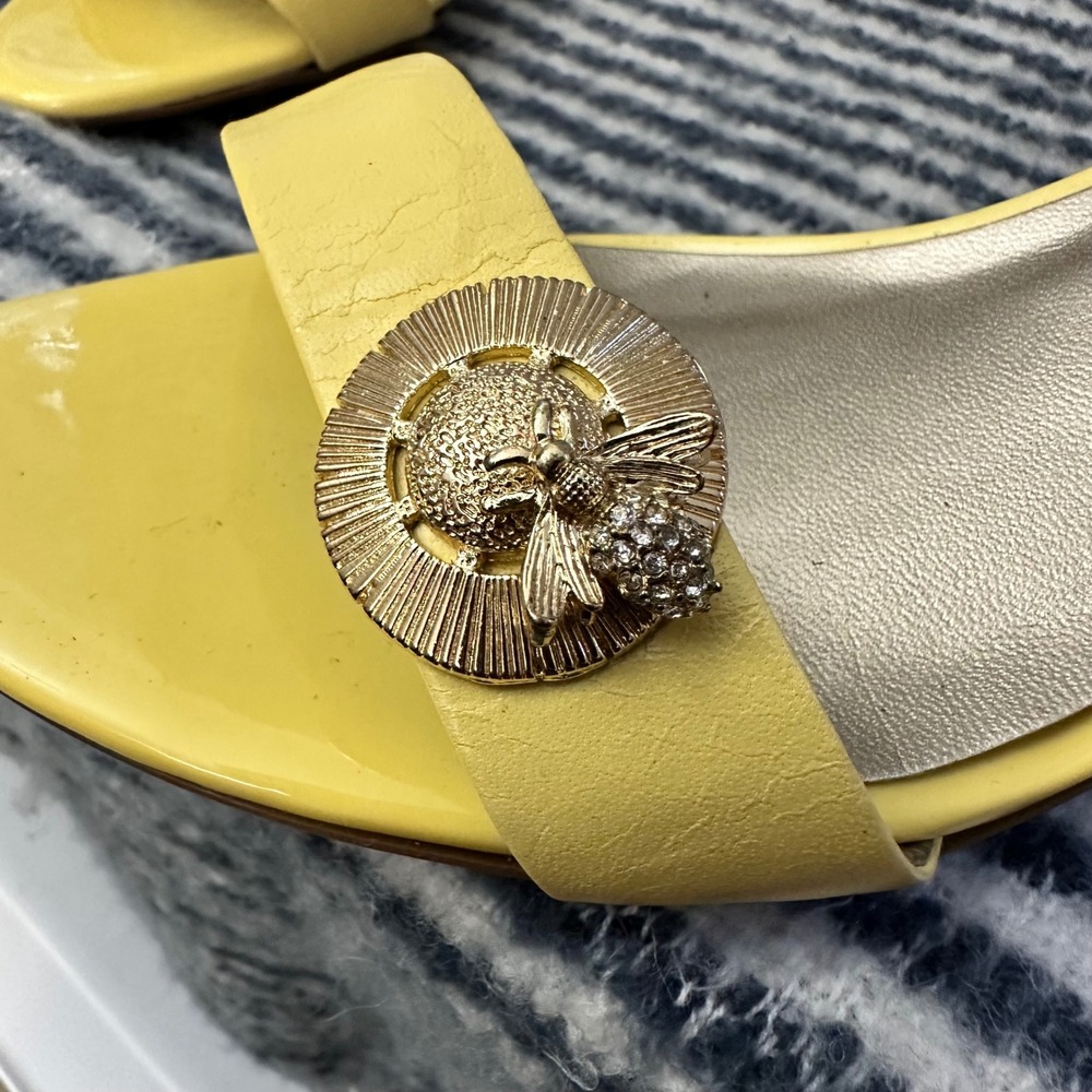 Talbots Yellow Ankle-Strap Flower Detail Sandals - Picture 3 of 10